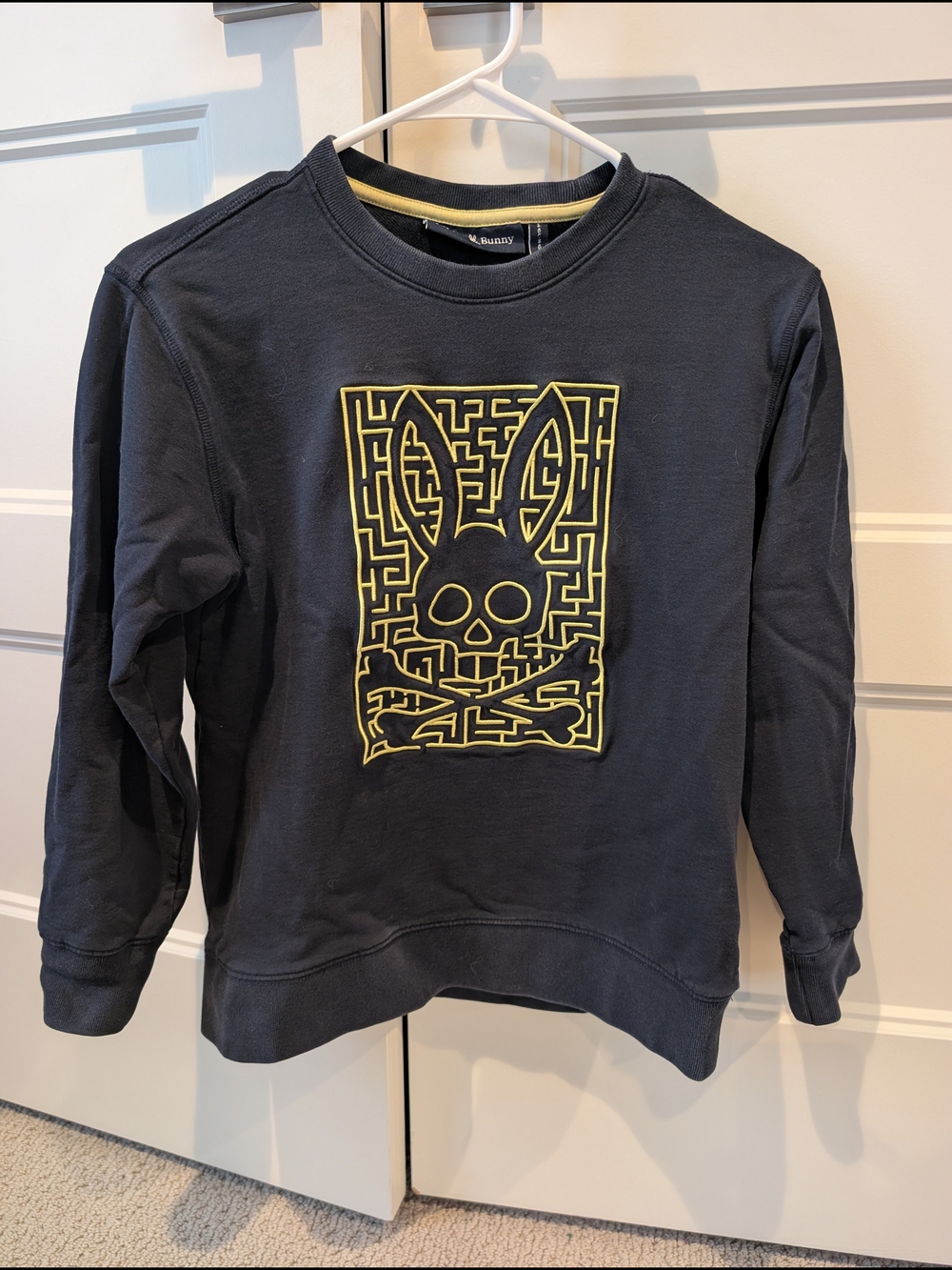 Psycho Bunny Navy Sweatshirt with Yellow Embroidery